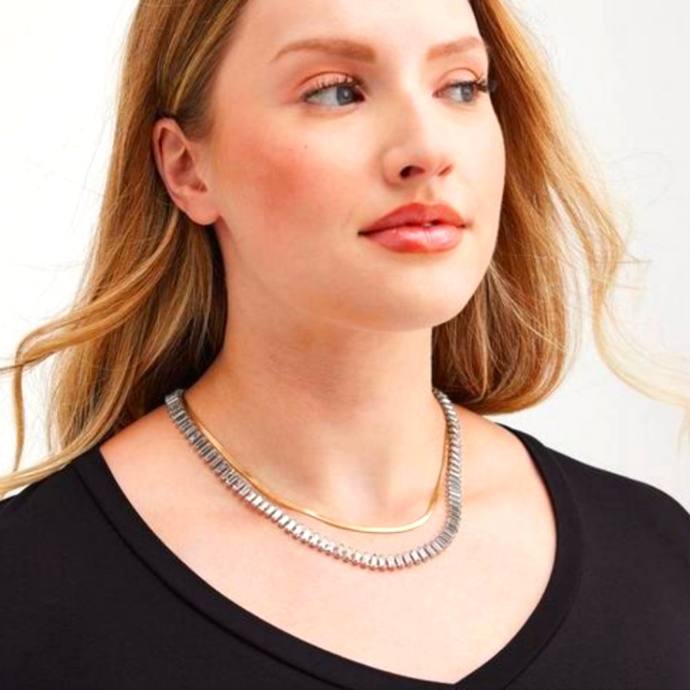 Torrid Baguette Layer Chain Necklace Jewelry